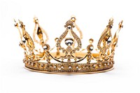 Kids gold crown jewelry white background accessories.