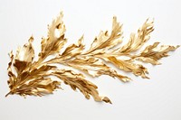 Gold foil plant leaf white background. AI generated Image by rawpixel.