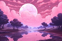 Pink moon background landscape astronomy outdoors.