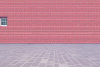 Pink brick wall architecture building floor.