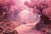 Pink forest background landscape outdoors blossom.