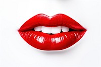 Kiss lipstick white background moustache.