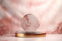Rose gold marble background plant porcelain cosmetics.