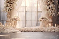 Clean wedding background candle flower plant.