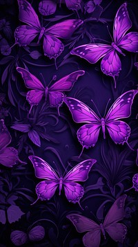 Purple butterfly pattern background backgrounds plant fragility.