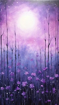 Purple impressionism painting simple background lavender outdoors nature.