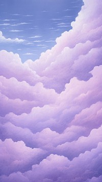 Purple oil painting of fluffy clouds background backgrounds outdoors nature.