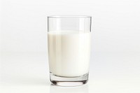Glass of fresh milk dairy drink white background.