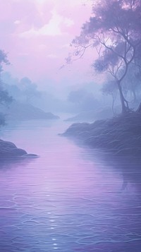 Sombre simple pastel purple impressionism painting background landscape outdoors nature.