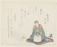 Man zittend naast komfoor (c. 1800 - c. 1810) by anonymous, Kubota Shunman and Shinratei Manzô