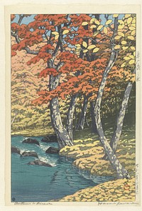 Herfst in Oirase (1933) by Kawase Hasui and Watanabe Shōzaburō