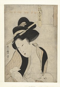 Moeder met kind aan de borst (1800 - 1805) by Kitagawa Utamaro