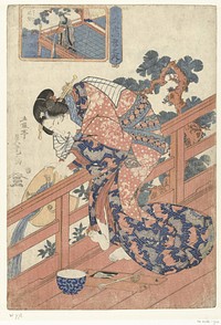 Courtisane vergeleken met Koteiken (1830 - 1840) by Utagawa Sadatora and Moritaya Hanjiro