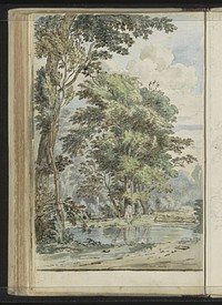 Plas in een bos (1783) by Johannes Huibert Prins