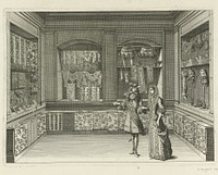 Interieur van fourniturenwinkel in Parijs ca. 1678 (1678 - c. 1715) by Jean Lepautre, Jean Berain le Vieux and Jacques Thuret III