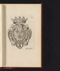 Gekroonde cartouche met het wapen van de koning van Frankrijk (1685) by Charles Mavelot