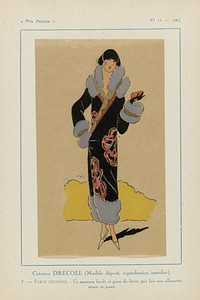 Très Parisien, 1923, No 11: 7. - FLEUR CHINOISE. - Ce manteau brodé... (1923) by anonymous, Drecoll and G P Joumard