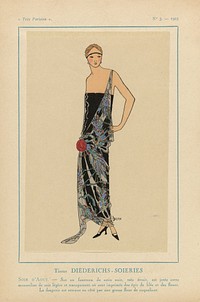 Très Parisien, 1923, No. 3: Tissus DIÉDERICHS-SOIERIES / SOIR D'AOUT... (1923) by anonymous, Diederichs Soieries and G P Joumard