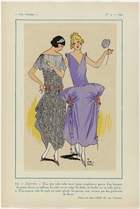 Très Parisien, 1923, No. 4: 15. -JEANINE. 1. Une très jolie robe... (1923) by anonymous, Georges Cerf and G P Joumard