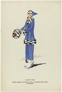 Très Parisien, 1923, No. 4: I LOVE YOU / Tailleur élégant.... (1923) by anonymous and G P Joumard