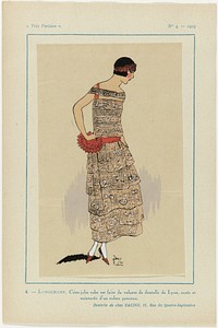 Très Parisien, 1923, No. 4: 4. - LONGCHAMP. Cette jolie robe... (1923) by anonymous, V Racine and G P Joumard