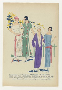Très Parisien, 1923, No 6: Ces grands noms de la Haute-Couture.... (1923) by anonymous, Madeleine Madeleine, Jean Patou, Philippe et Gaston and G P Joumard