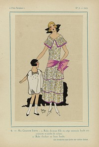 Très Parisien, 1923, No 7: 9.- MA GRANDE SOEUR. - 1. Robe de jeune fille... (1923) by anonymous and G P Joumard