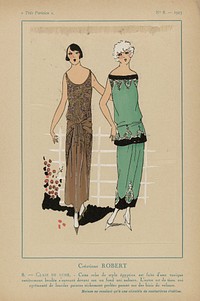 Très Parisien, 1923, No 8: 8. - CLAIR DE LUNE. - Cette robe de style.égyptien... (1923) by anonymous, Robert and G P Joumard