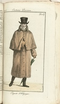 Journal des Dames et des Modes, Costume Parisien, 1805, An 13 (603) Capote d'Alpaga. (1805) by Horace Vernet and Pierre de la Mésangère