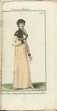 Journal des Dames et des Modes, Costume Parisien, 1805, An 13 (597) Chapeau de Velours... (1805) by anonymous and Pierre de la Mésangère