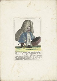 De dwerg Robert von Parukenfeldt, ca. 1710 (1705 - 1715) by Martin Engelbrecht