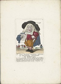 De dwerg Lucas Hirnzwik als een advocaat, ca. 1710 (1705 - 1715) by Martin Engelbrecht