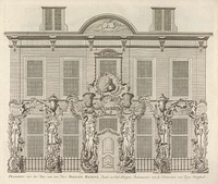 Praalboog voor het huis van B. Mauritz, 1751 (1753) by anonymous, Jan Huis and Isaak Tirion