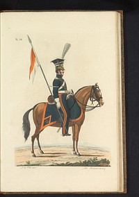 Lancier, te paard, in groote tenue (1823) by Joannes Bemme, J en VH, Jan Frederik Teupken, Gebroeders van Cleef and Gebroeders Giunta d Albani