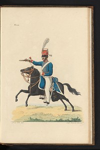 Hussaar, te paard, Troepen in de Oost-Indiën (1823) by Joannes Bemme, J en VH, Jan Frederik Teupken, Gebroeders van Cleef and Gebroeders Giunta d Albani