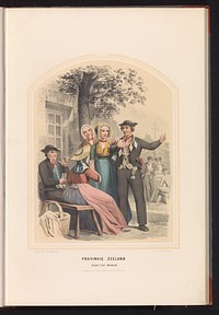 Klederdracht van Zuid-Beveland in Zeeland, 1857 (1857) by Ruurt de Vries, Jan Braet von Uberfeldt, Valentijn Bing and Frans Buffa en Zonen