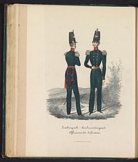 Uniform van de officieren van de infanterie van het Limburgs Bondscontingent, 1845 (1845) by Louis Salomon Leman and Louis Salomon Leman