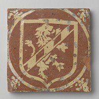Tegel met een wapenschild (c. 1700 - c. 1800) by anonymous