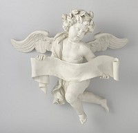 Hovering Angel with Banderole (c. 1700 - c. 1725) by anonymous