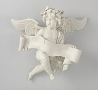 Hovering Angel with Banderole (c. 1700 - c. 1720) by anonymous