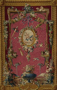 Cupid in a roundel (c. 1758 - c. 1774) by Manufacture Royale des Gobelins, Jacques Neilson, François Boucher, Maurice Jacques and Louis Tessier