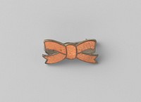 Broche van geëmailleerd metaal in de vorm van een oranje strik (1945) by anonymous