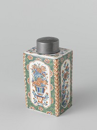 Theebus met deksel van tin (1500 - 1950)