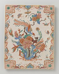 Veelkleurig beschilderde plaque van faïence (c. 1720 - c. 1750) by anonymous