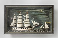 Shadow Box with Two Ships (1850 - 1900) by anonymous