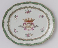 Oval dish with the arms of the Van der Parra family (c. 1750 - c. 1774) by anonymous