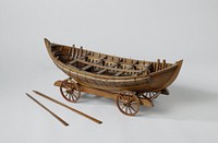 Model of a lifeboat on a wagon (1808) by anonymous and Henry Greathead