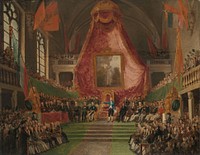 The Solemn Inauguration of University of Ghent by the Prince of Orange in the Throne Room of the Town Hall on 9 October 1817 (1817 - 1830) by Mattheus Ignatius van Bree