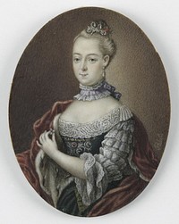 Frederica Carolina van Brandenburg (1735-91). Dochter van hertog Franz Josias van Saksen Coburg Saalfeld (1755 - 1799) by anonymous and Johann Esaias Nilson