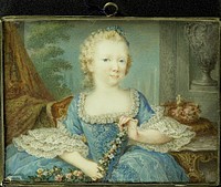 Wilhelmina Carolina (Carolina; 1743-87), prinses van Oranje-Nassau, dochter van Willem IV en zuster van Willem V, als kind (1743 - 1755) by Robert Mussard